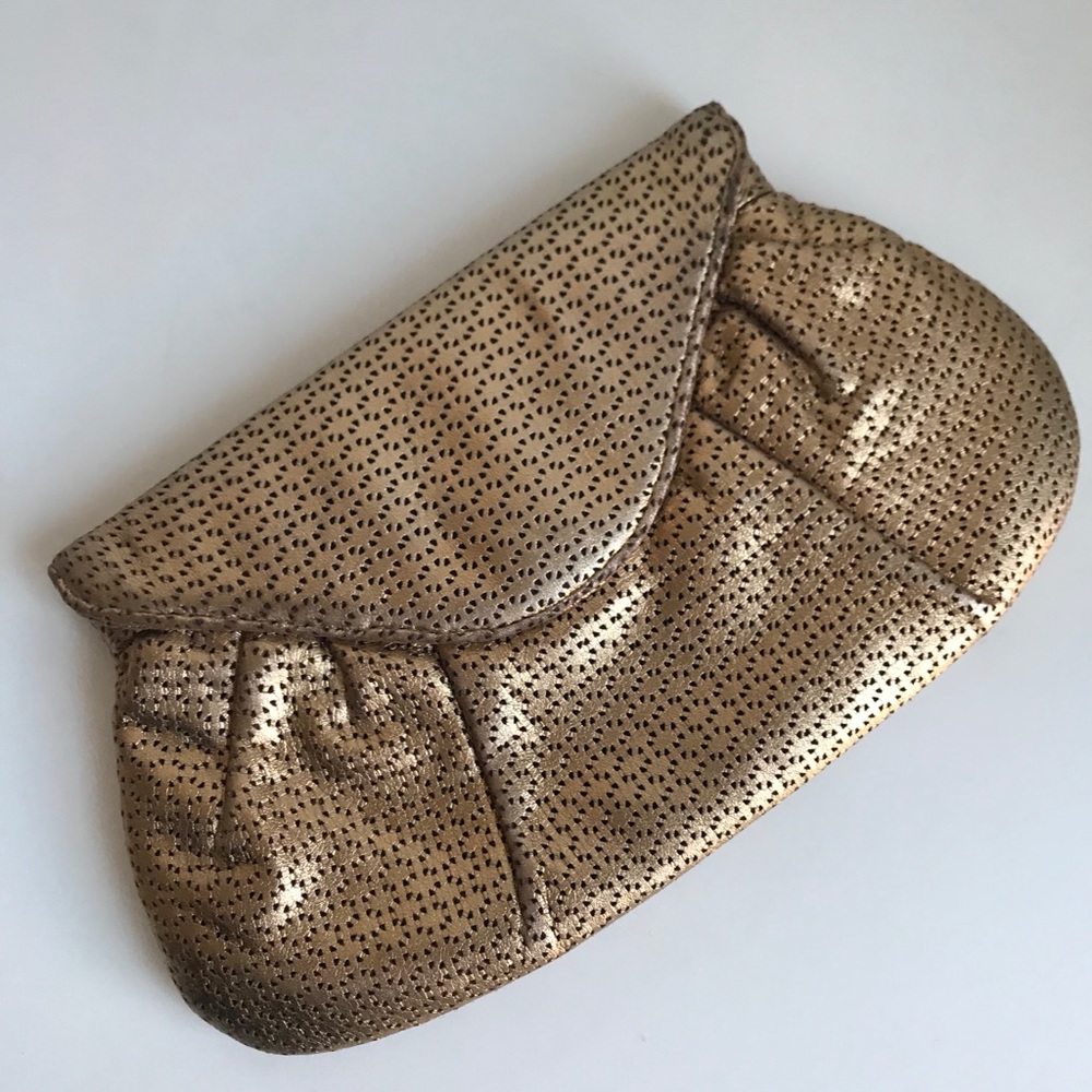 Lauren Merkin Gold Metallic Clutch